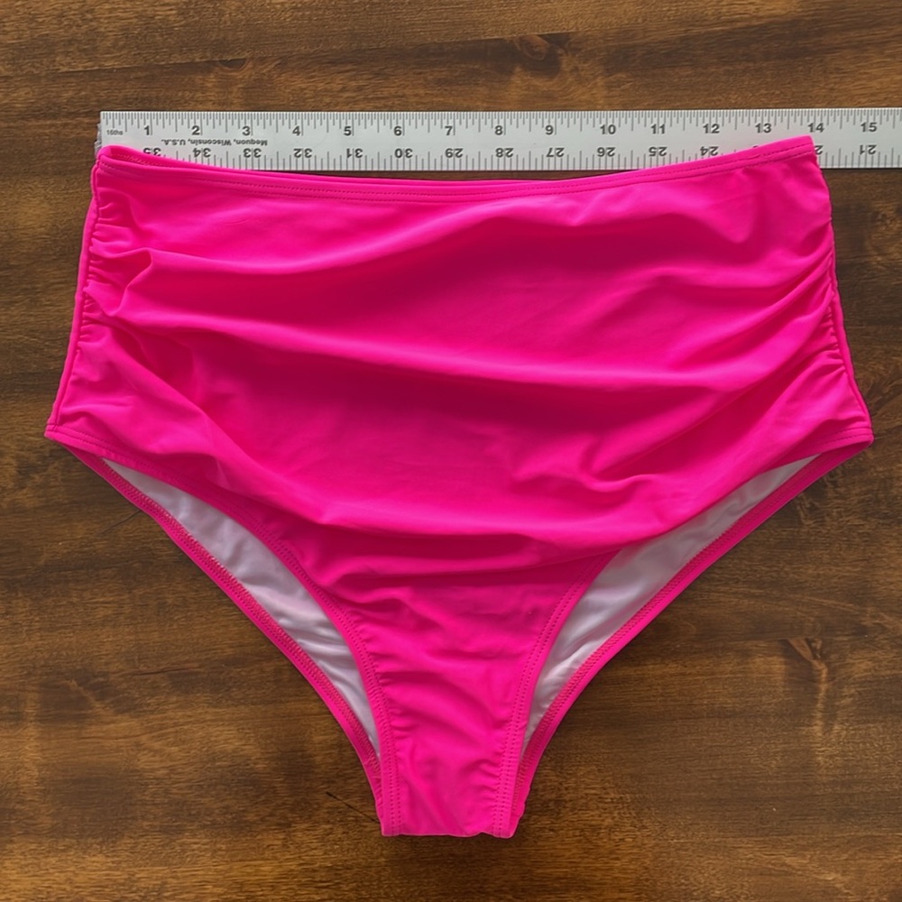 Sporlike Women’s Pink Ruffle Shoulder Tie Back Two Piece Bikini Swimsuit - XL - Picture 7 of 15